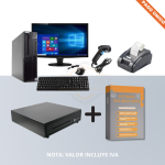 Kit de sistema POS con computador, monitor, teclado, caja registradora, escáner, impresora de recibos y software para punto de venta
